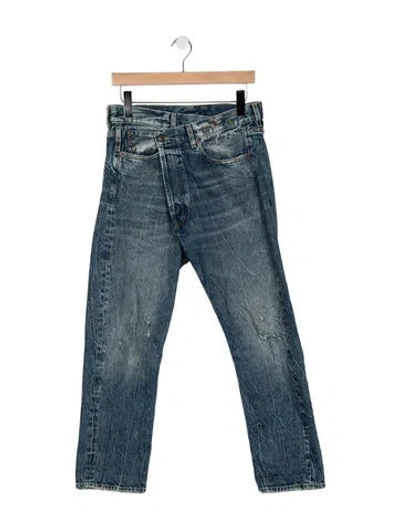 Pre-owned R13 High-rise Straight Leg Jeans In Blue
