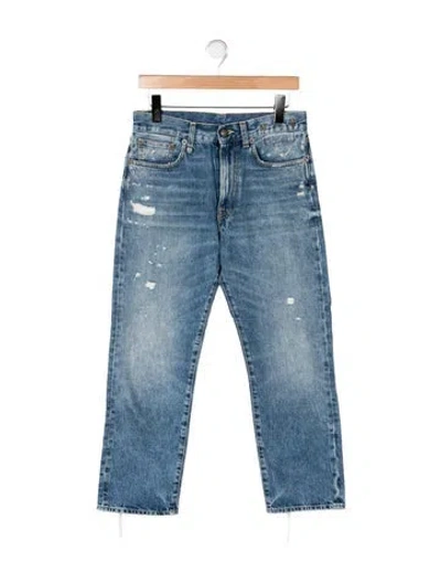 Pre-owned R13 High-rise Straight Leg Jeans In Blue
