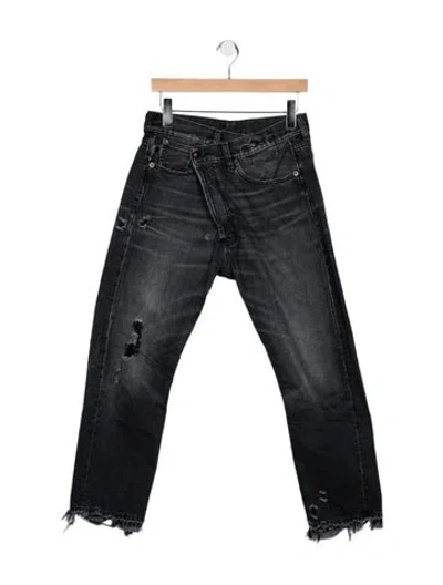Pre-owned R13 High-rise Straight Leg Jeans In Blue