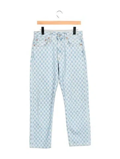 Pre-owned R13 High-rise Straight Leg Jeans In Blue