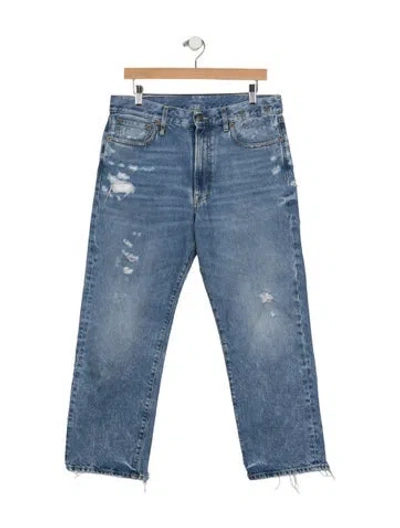 Pre-owned R13 High-rise Straight Leg Jeans In Blue