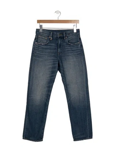 Pre-owned R13 High-rise Straight Leg Jeans In Blue