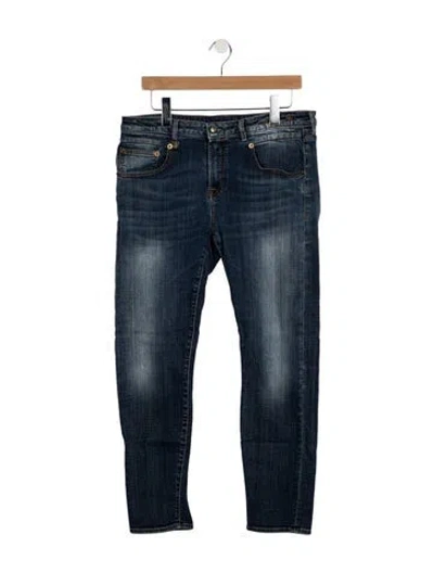 Pre-owned R13 High-rise Straight Leg Jeans In Blue
