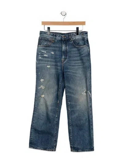 Pre-owned R13 High-rise Straight Leg Jeans In Blue