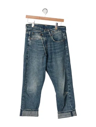 Pre-owned R13 High-rise Straight Leg Jeans In Blue