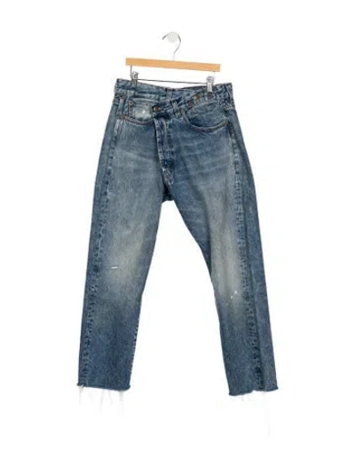 Pre-owned R13 High-rise Straight Leg Jeans In Blue