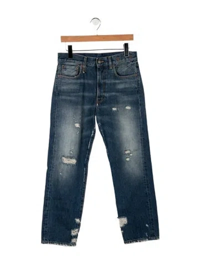 Pre-owned R13 High-rise Straight Leg Jeans In Blue