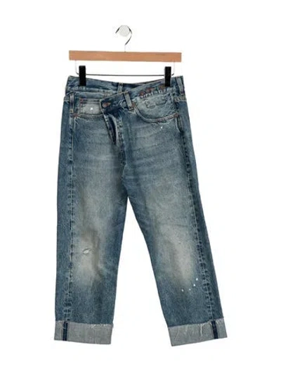 Pre-owned R13 High-rise Straight Leg Jeans In Blue