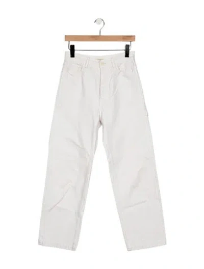 Pre-owned R13 High-rise Straight Leg Jeans In Blue/white