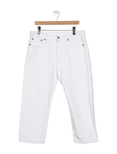 Pre-owned R13 High-rise Straight Leg Jeans In Blue/white