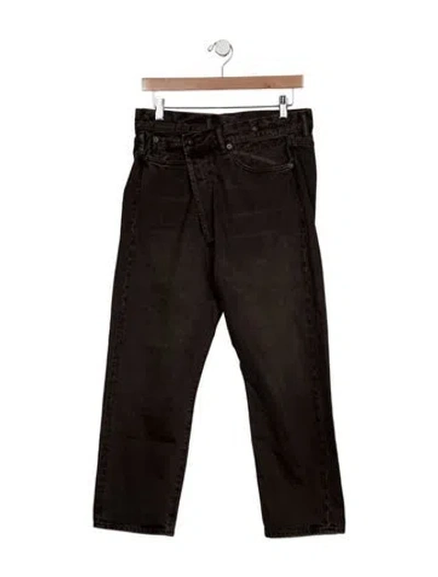 Pre-owned R13 High-rise Straight Leg Jeans In Brown