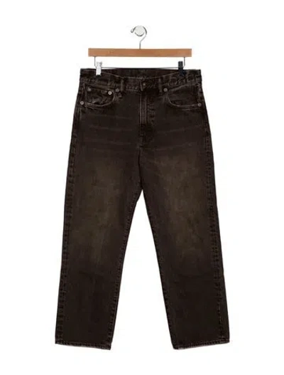 Pre-owned R13 High-rise Straight Leg Jeans In Brown