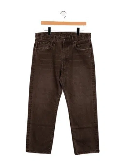 Pre-owned R13 High-rise Straight Leg Jeans In Brown