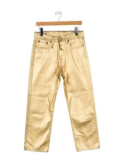 Pre-owned R13 High-rise Straight Leg Jeans In Gold
