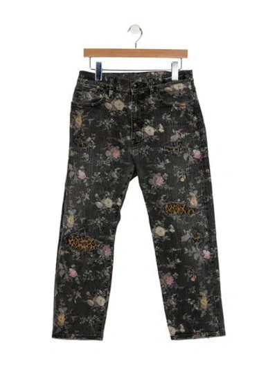 Pre-owned R13 High-rise Straight Leg Jeans In Gray