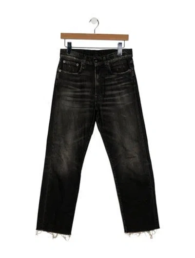 Pre-owned R13 High-rise Straight Leg Jeans In Gray