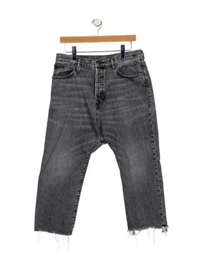 Pre-owned R13 High-rise Straight Leg Jeans In Gray