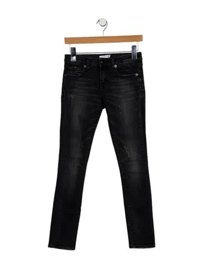 Pre-owned R13 High-rise Straight Leg Jeans In Gray