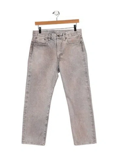 Pre-owned R13 High-rise Straight Leg Jeans In Gray