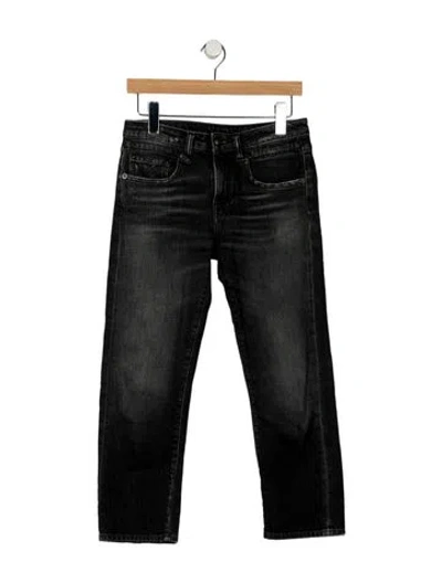 Pre-owned R13 High-rise Straight Leg Jeans In Gray