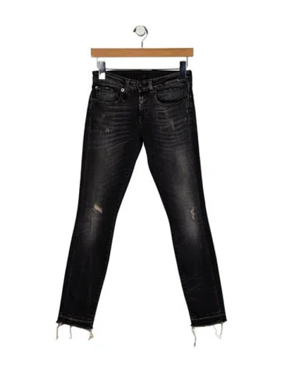 Pre-owned R13 High-rise Straight Leg Jeans In Gray