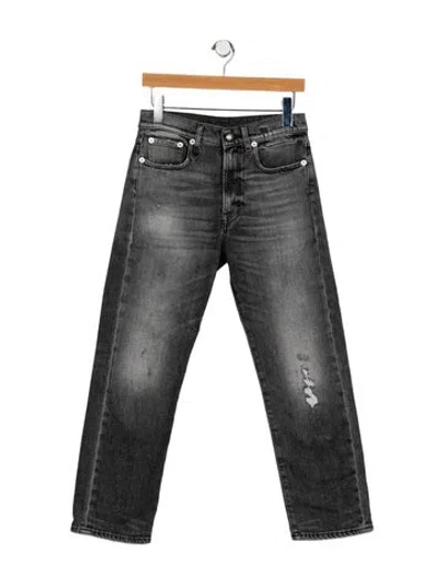 Pre-owned R13 High-rise Straight Leg Jeans In Gray