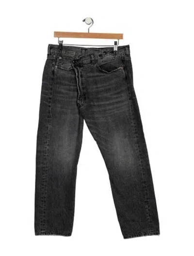 Pre-owned R13 High-rise Straight Leg Jeans In Gray