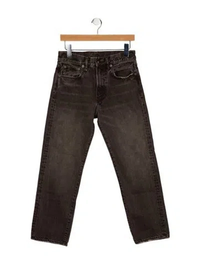 Pre-owned R13 High-rise Straight Leg Jeans In Gray