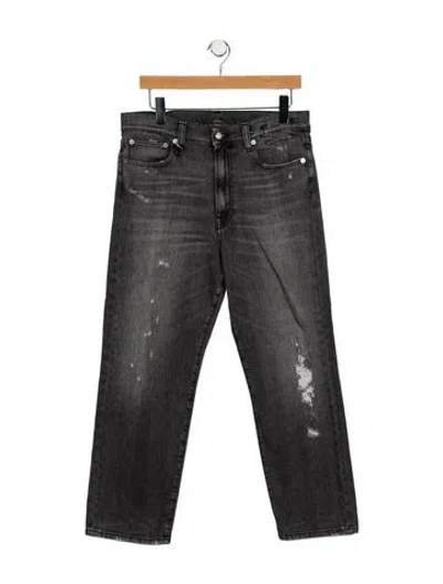 Pre-owned R13 High-rise Straight Leg Jeans In Gray