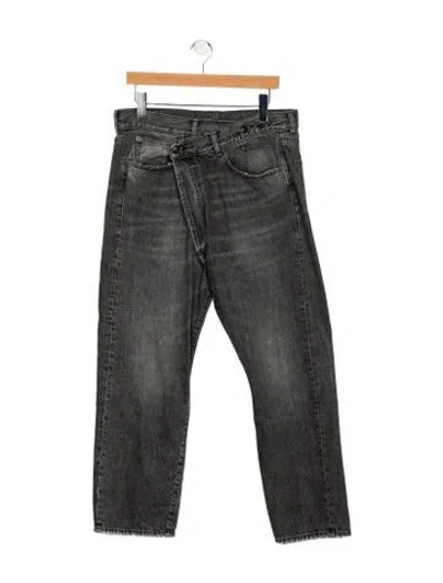 Pre-owned R13 High-rise Straight Leg Jeans In Gray