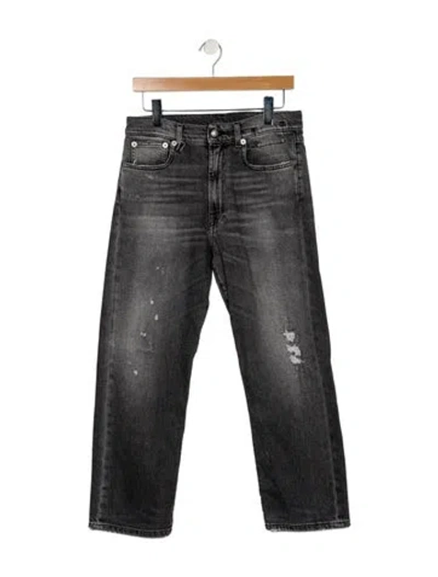 Pre-owned R13 High-rise Straight Leg Jeans In Gray