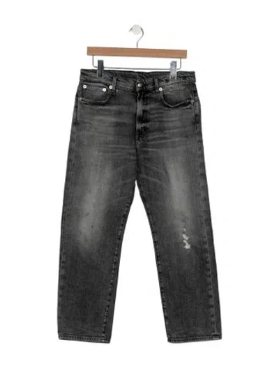 Pre-owned R13 High-rise Straight Leg Jeans In Gray