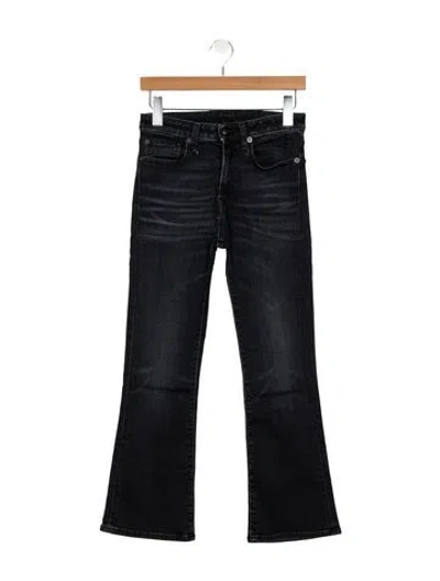 Pre-owned R13 High-rise Straight Leg Jeans In Gray