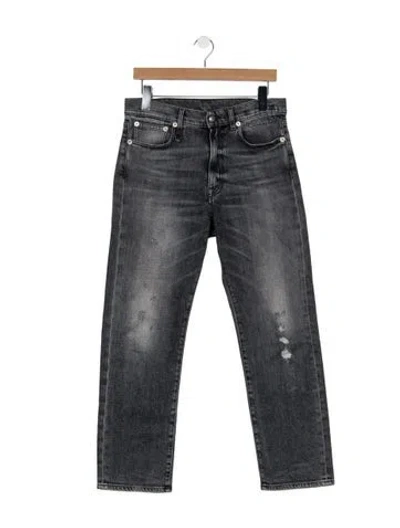 Pre-owned R13 High-rise Straight Leg Jeans In Gray