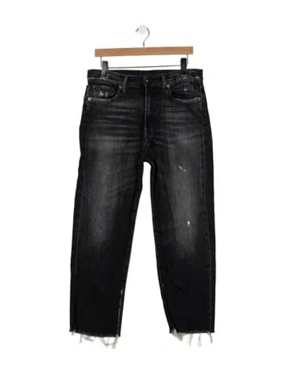 Pre-owned R13 High-rise Straight Leg Jeans In Gray
