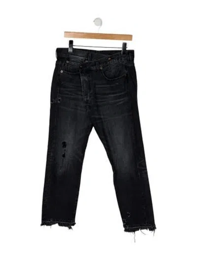 Pre-owned R13 High-rise Straight Leg Jeans In Gray