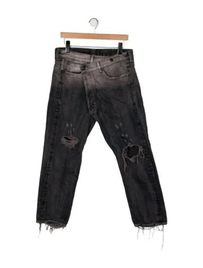 Pre-owned R13 High-rise Straight Leg Jeans In Gray