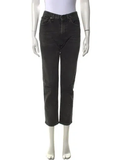 Pre-owned R13 High-rise Straight Leg Jeans In Gray