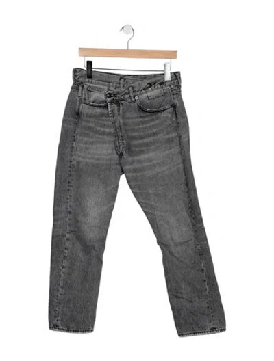 Pre-owned R13 High-rise Straight Leg Jeans In Gray