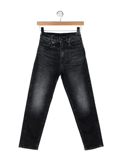 Pre-owned R13 High-rise Straight Leg Jeans In Gray