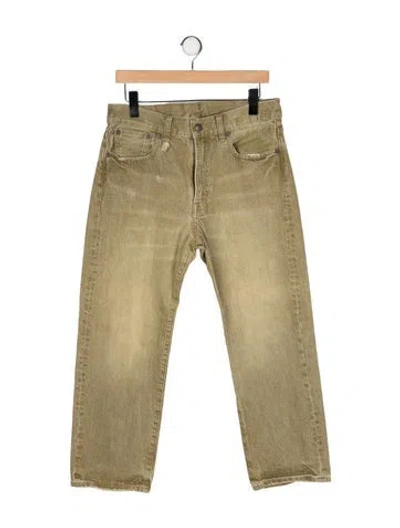 Pre-owned R13 High-rise Straight Leg Jeans In Green