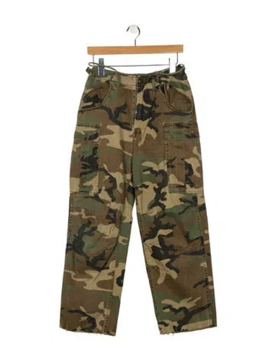 Pre-owned R13 High-rise Straight Leg Jeans In Green