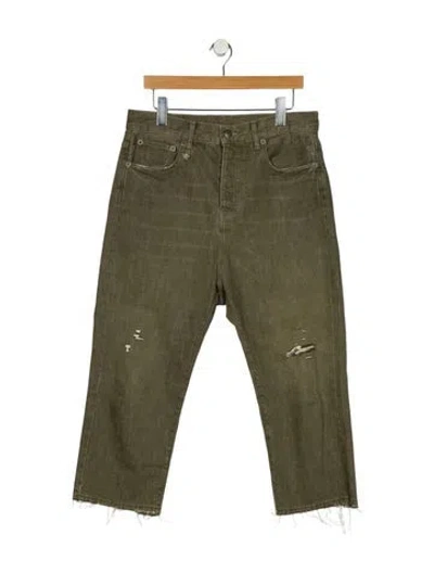 Pre-owned R13 High-rise Straight Leg Jeans In Green