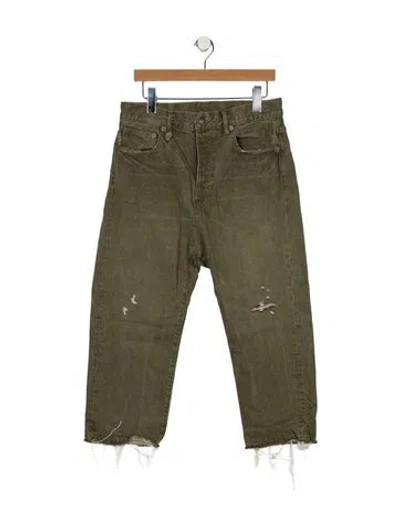 Pre-owned R13 High-rise Straight Leg Jeans In Green