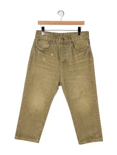 Pre-owned R13 High-rise Straight Leg Jeans In Green