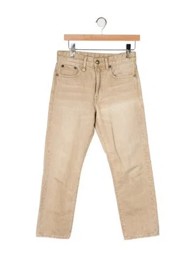 Pre-owned R13 High-rise Straight Leg Jeans In Green