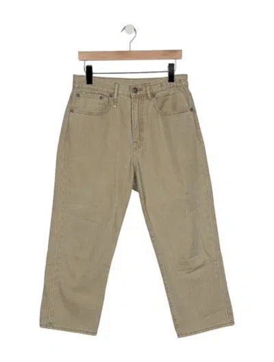 Pre-owned R13 High-rise Straight Leg Jeans In Green