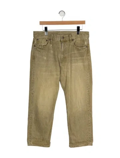 Pre-owned R13 High-rise Straight Leg Jeans In Green