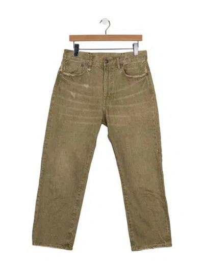 Pre-owned R13 High-rise Straight Leg Jeans In Green