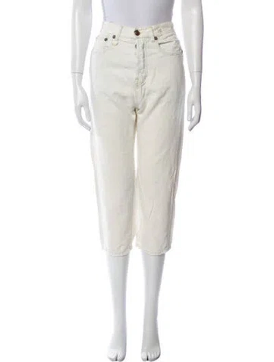 Pre-owned R13 High-rise Straight Leg Jeans In Neutral
